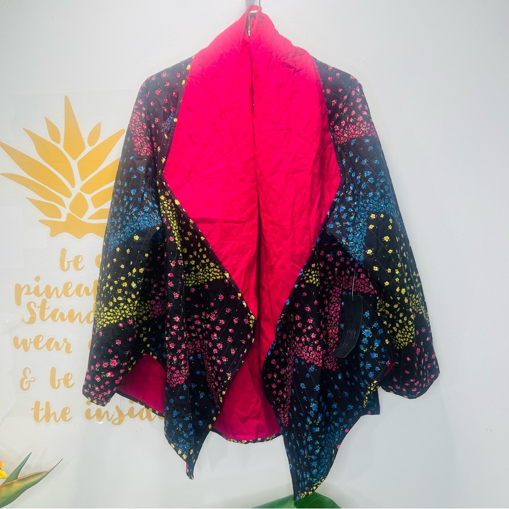 PHOOL Cotton Quilted Jacket Cascade Collar Floral Plus Size NWT - Picture 3 of 13